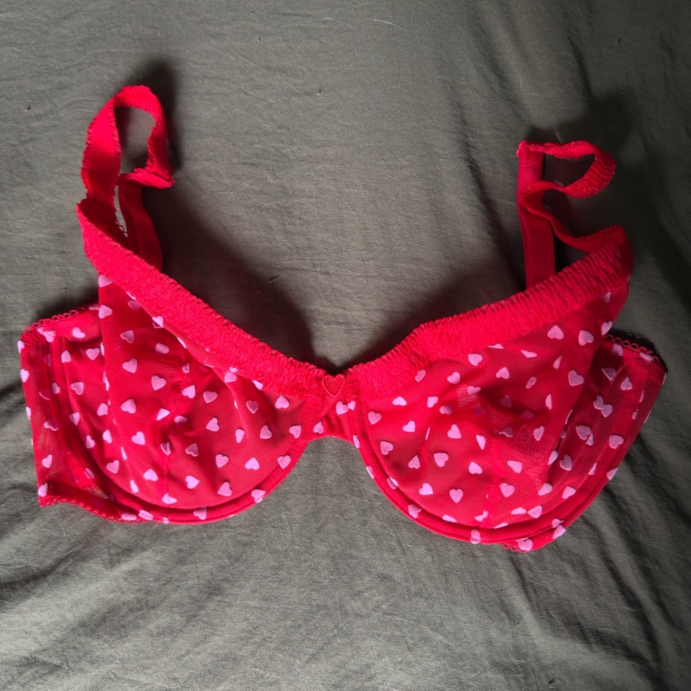 Victoria's Secret Red and pink heart Bra